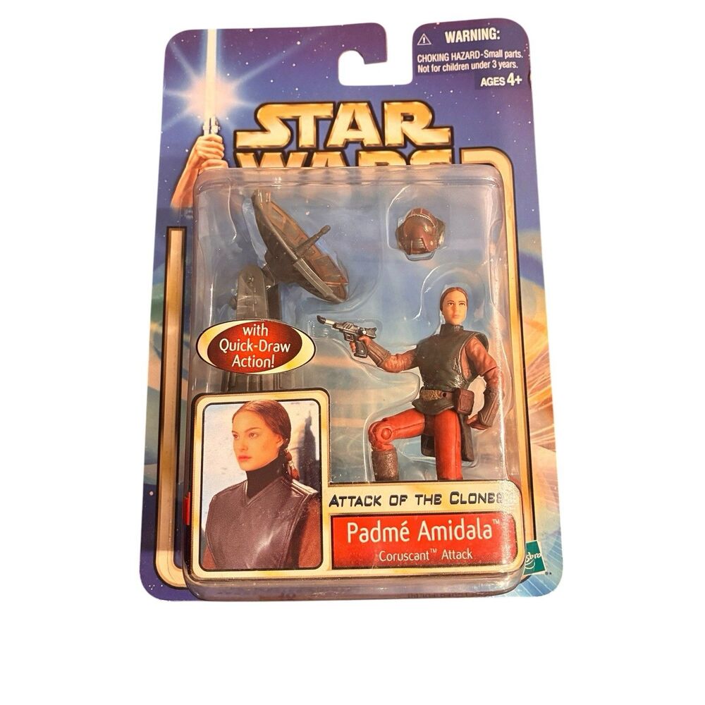 Star Wars Attack of the Clones Padme’ Amidala Figure Coruscant Attack. NIB